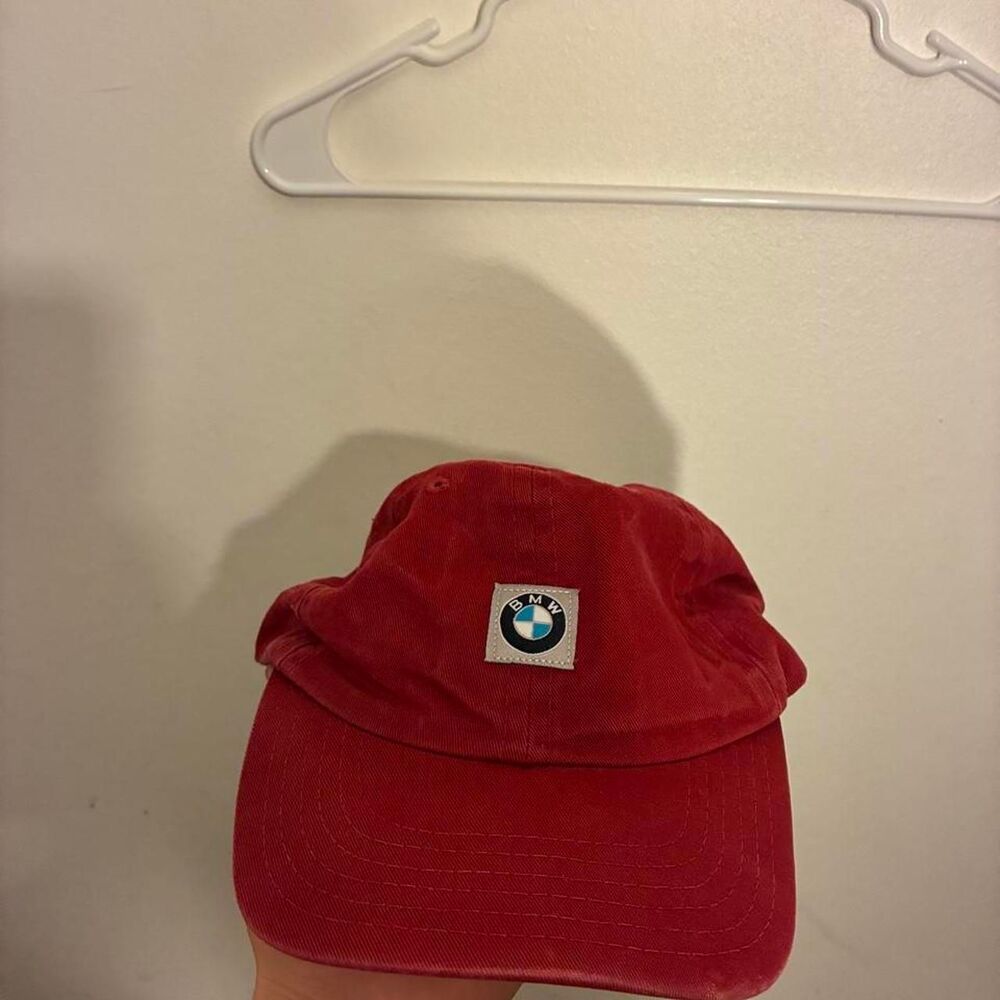 Bmw Men's Red and Burgundy Hat